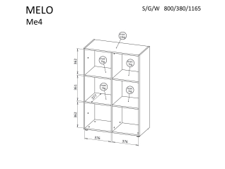 Pastatoma lentyna MELO ME4