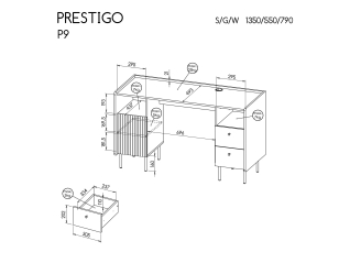 Rašomasis stalas PRESTIGO P9