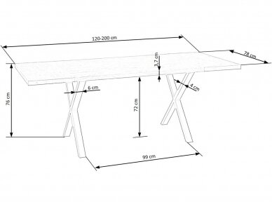 Išskleidžiamas valgomojo stalas APEX 6
