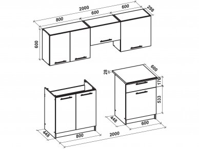 Virtuvės komplektas MARIJA 200 2