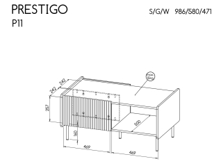 Žurnalinis staliukas PRESTIGO P11